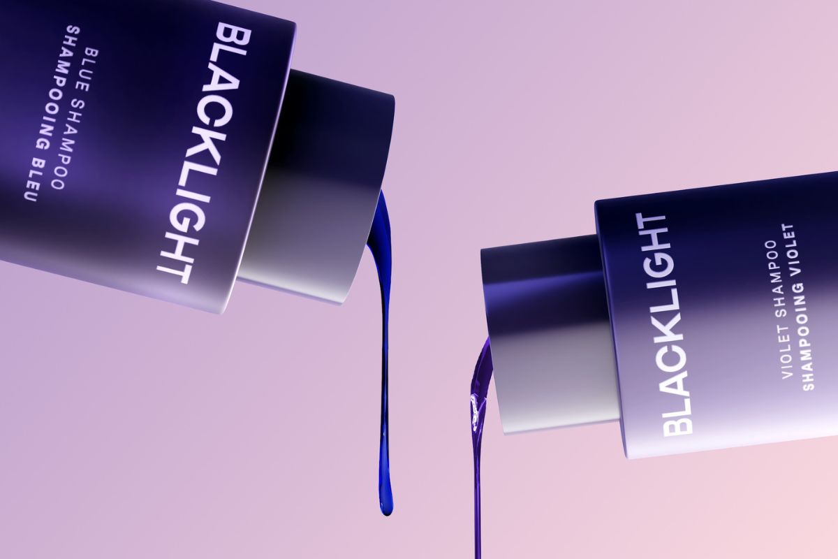 Blacklight Blonde Science violet and blue toning hair care