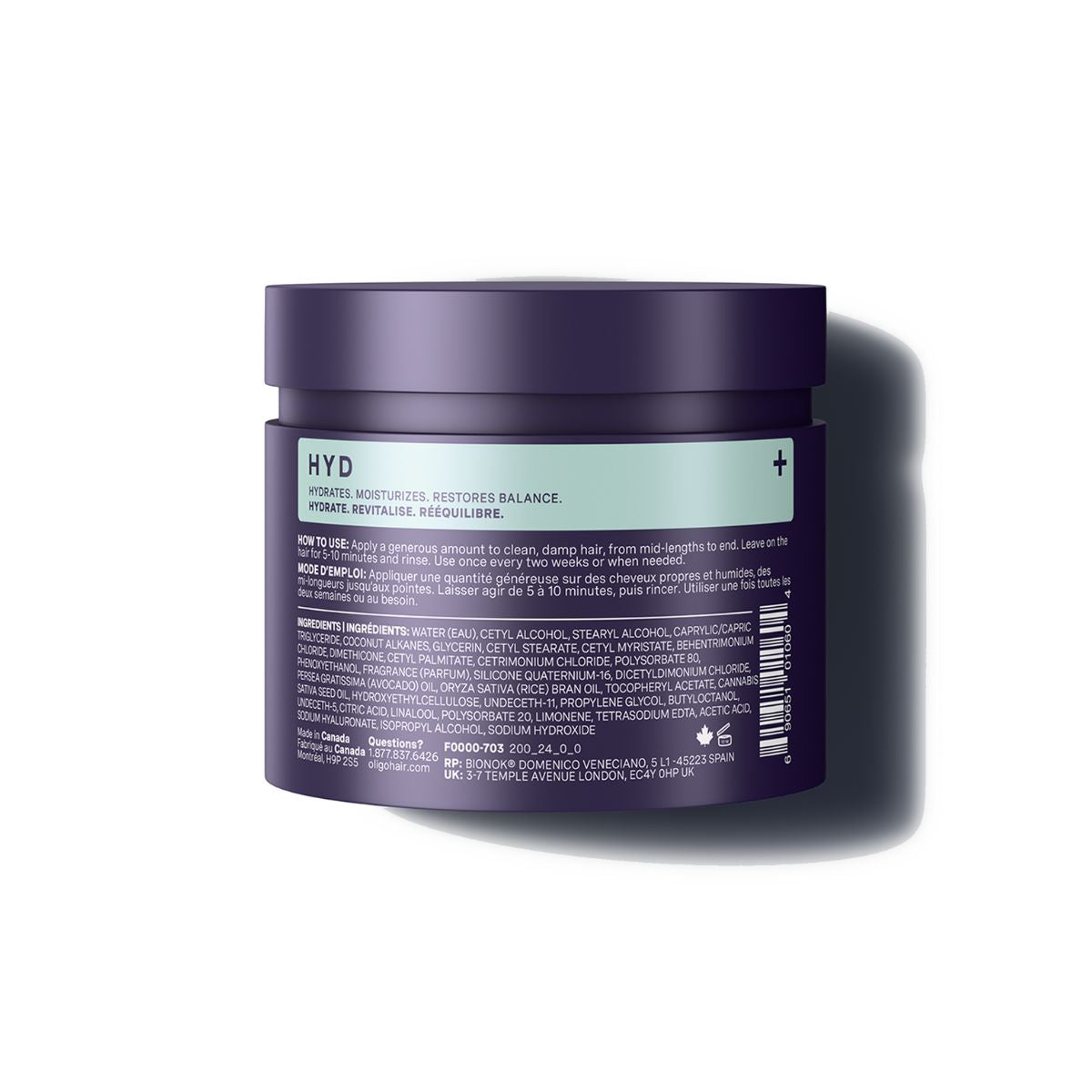 Back of jar of the Blacklight Blonde Science Deep Hydrating Mask 200ml #size_200 ml / 6.8 fl. oz