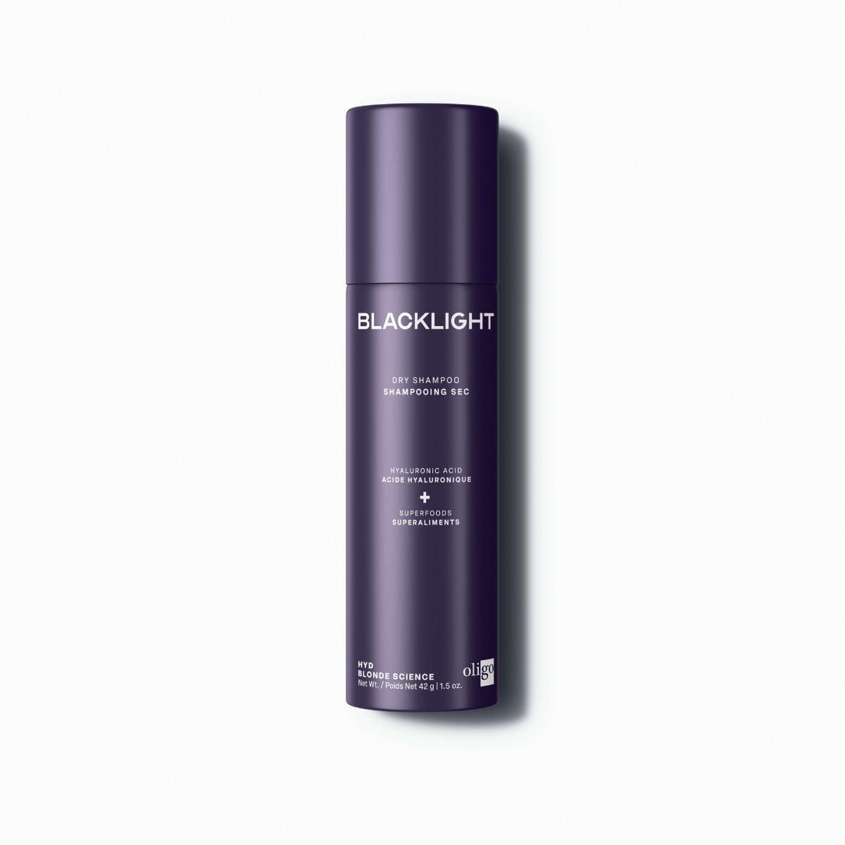 Front of bottle of Blacklight Blonder Science Dry Shampoo for Blonde Hair 42g #size_42 g / 1.5 oz