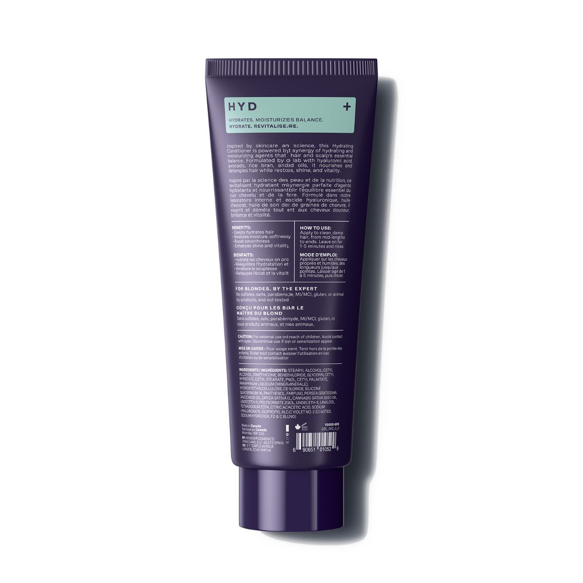 Purple tube of Blacklight conditioner on a white background to hydrate blonde hair #size_200 ml / 6.8 fl. oz