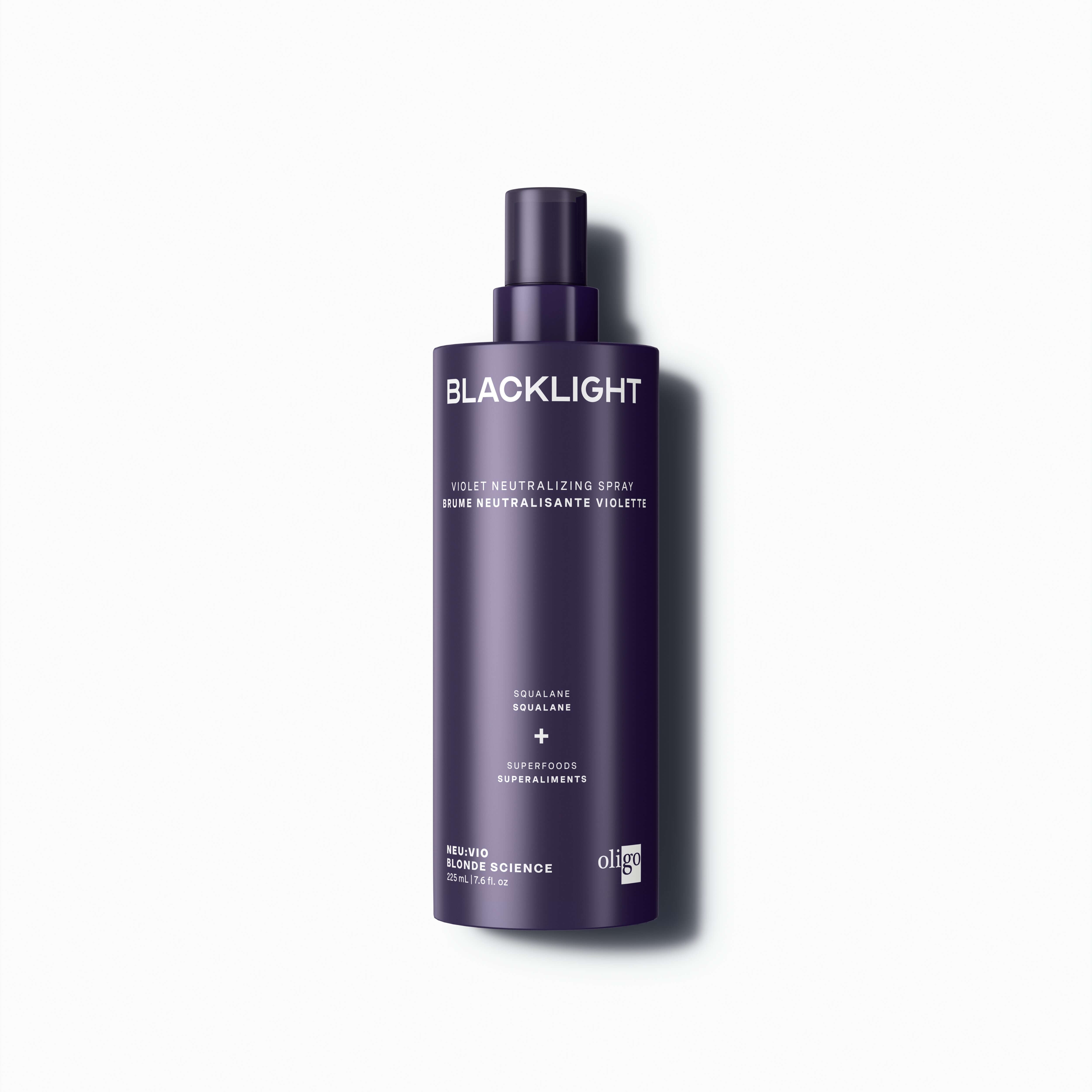 Front of bottle of the Blacklight Blonde Science Neutralizing Violet Spray 225 ml