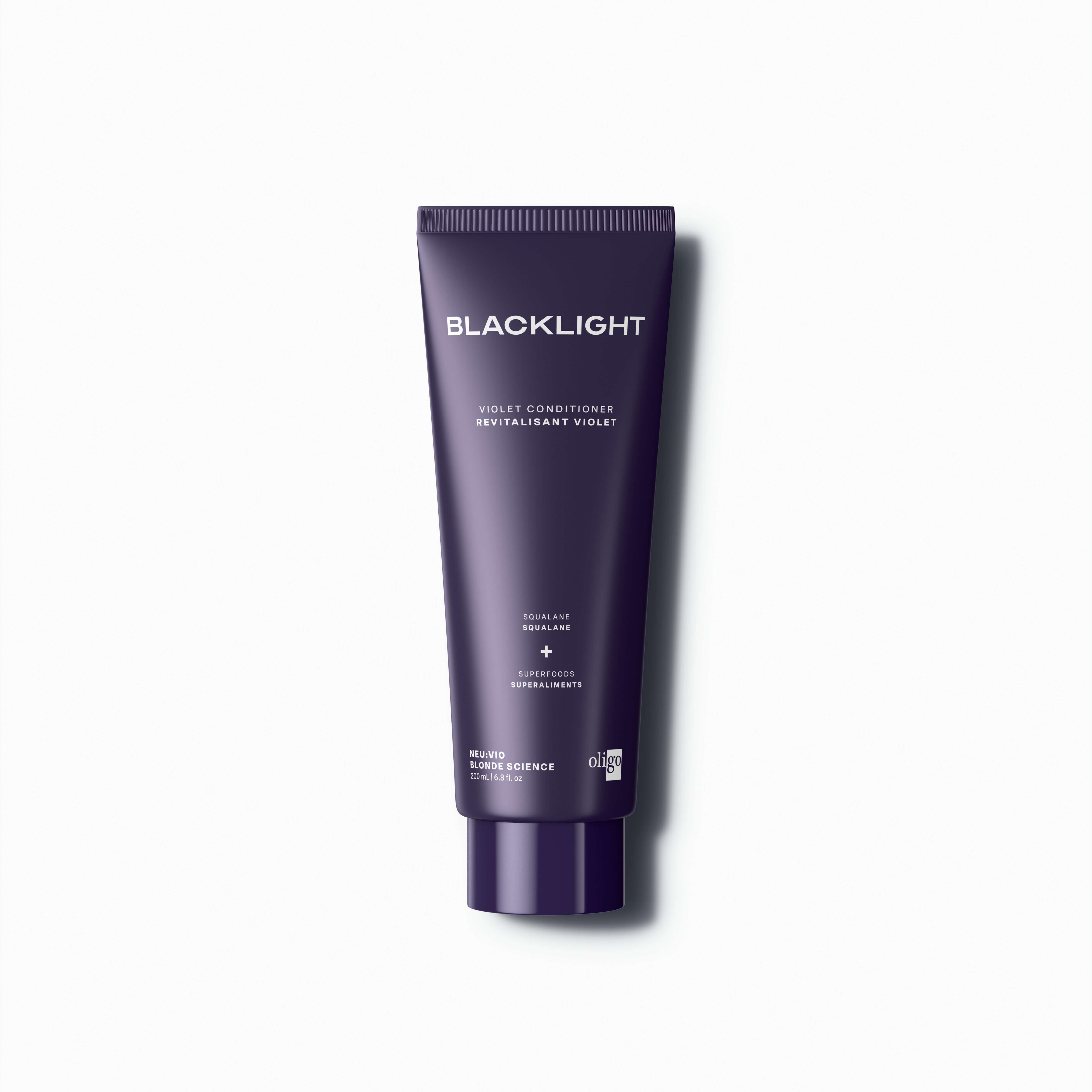 Front of bottle of the Blacklight Blonde Science Neutralizing Violet Conditioner 200 ml #size_200 ml / 6.8 fl. oz