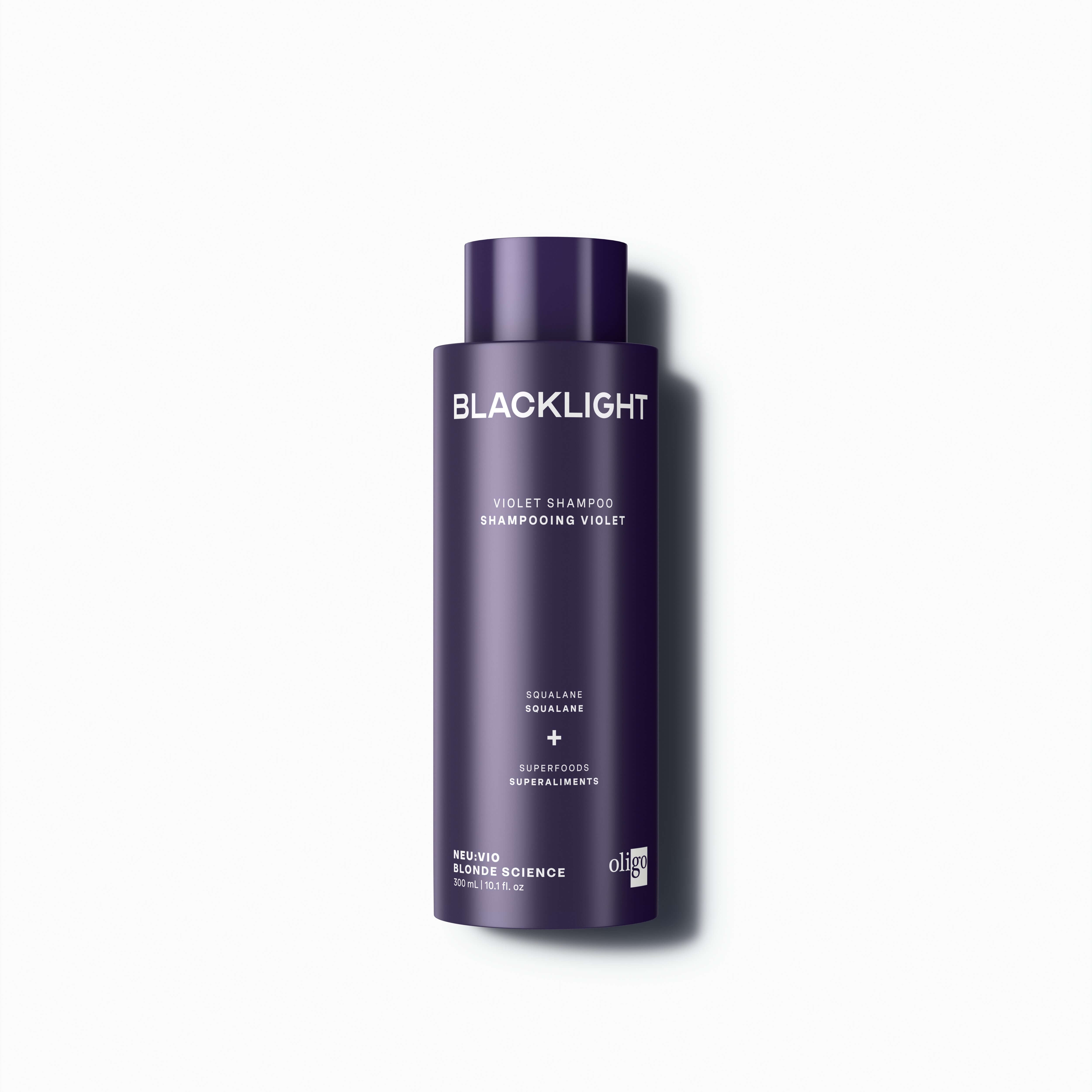 Front of bottle of Blacklight Blonde Science Neutralizing Violet Shampoo 300 ml #size_300 ml / 10.1 fl. oz