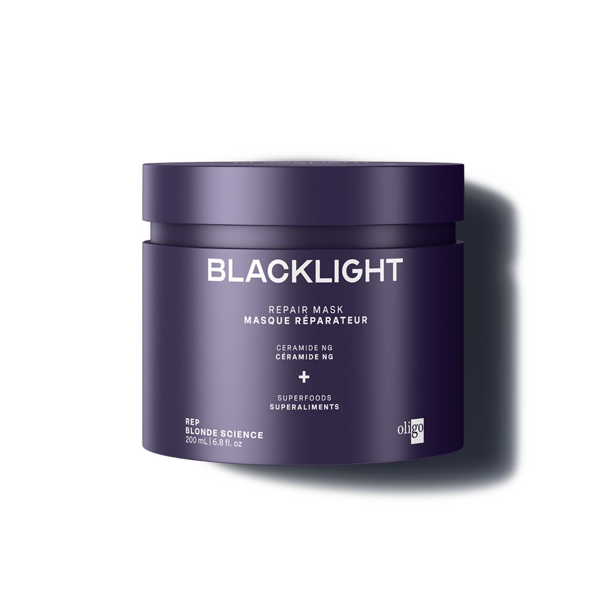 Front of jar of Blacklight Blonde Science Repair Mask for Blondes 200ml #size_200 ml / 6.8 fl. oz