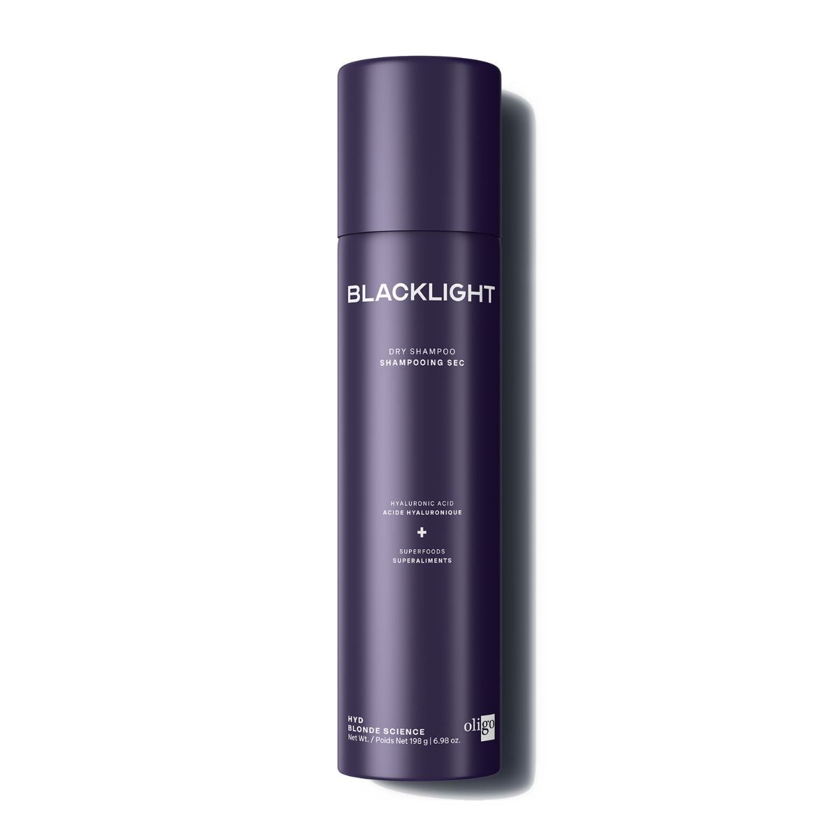 Front of bottle of Blacklight Blonder Science Dry Shampoo for Blonde Hair 198g #size_198 g / 6.98 oz