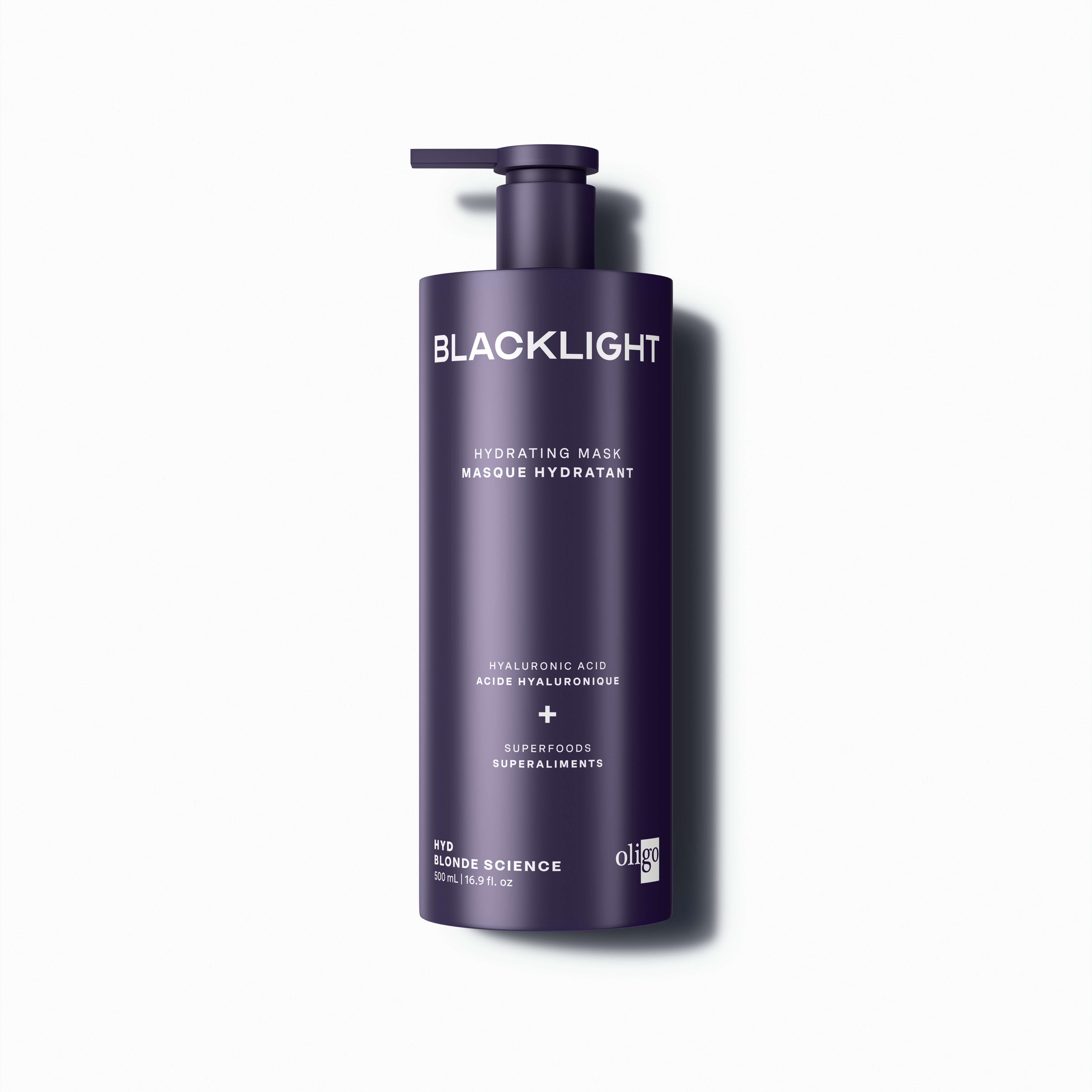Front of jar of the Blacklight Blonde Science Hydrating Mask 500ml #size_500 ml / 16.9 fl. oz