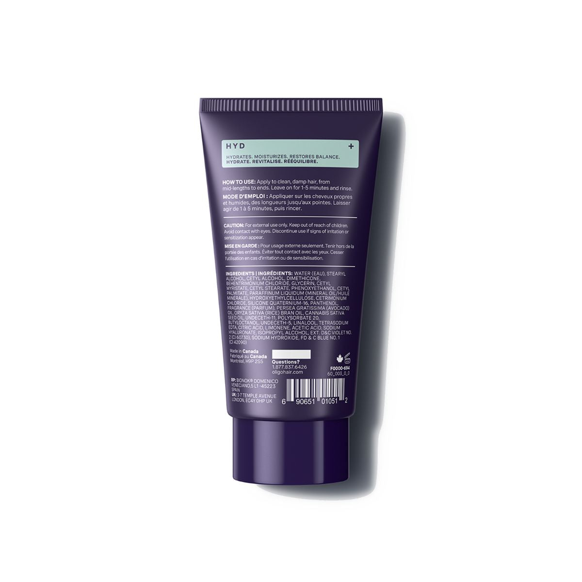 Back of bottle of Blacklight Blonde Science Moisture Hair Hydrating Conditioner 60ml #size_60 ml / 2 fl. oz