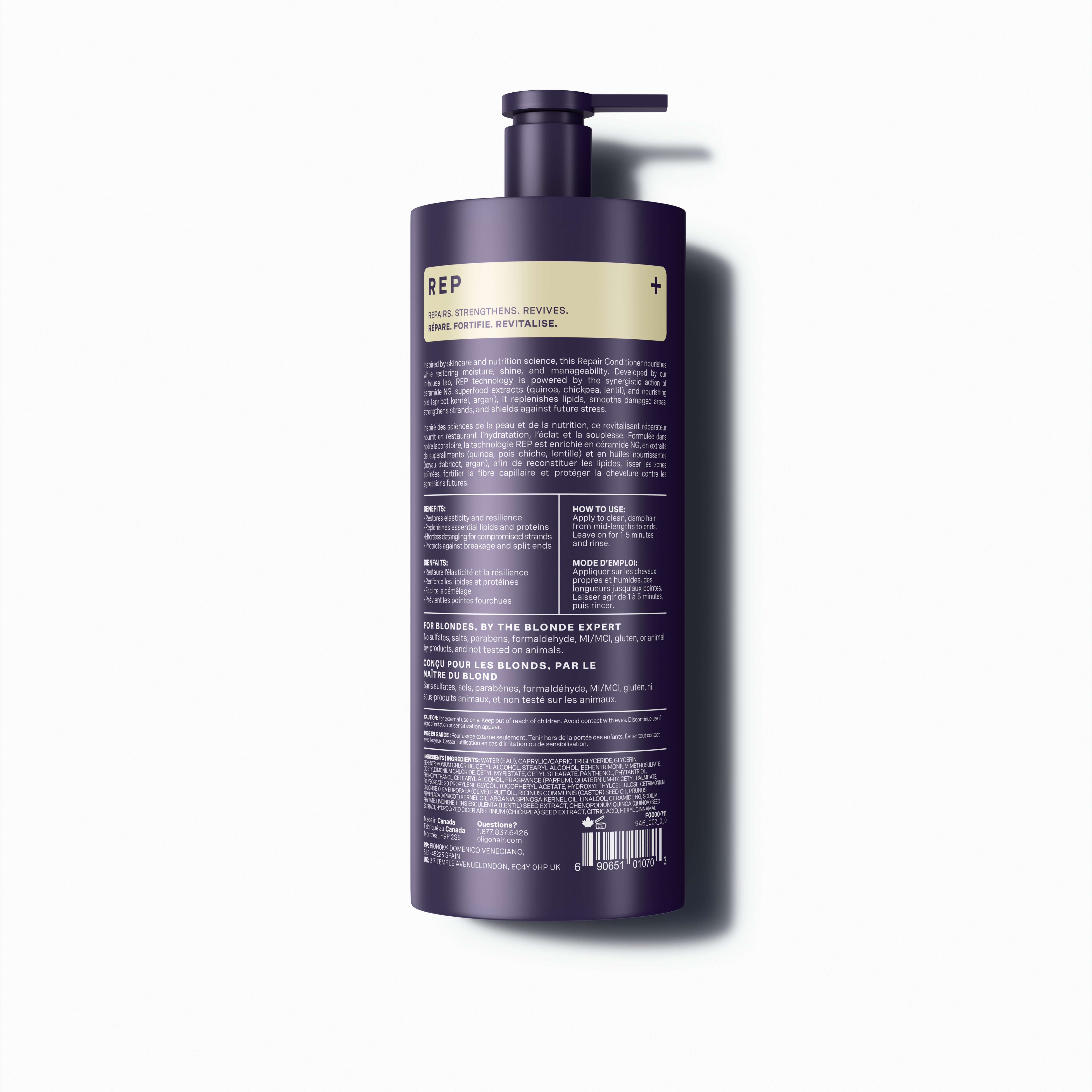 Back of the Blacklight Blonde Science Repair Conditioner for Blonde Hair 946ml #size_946 ml / 32 fl. oz