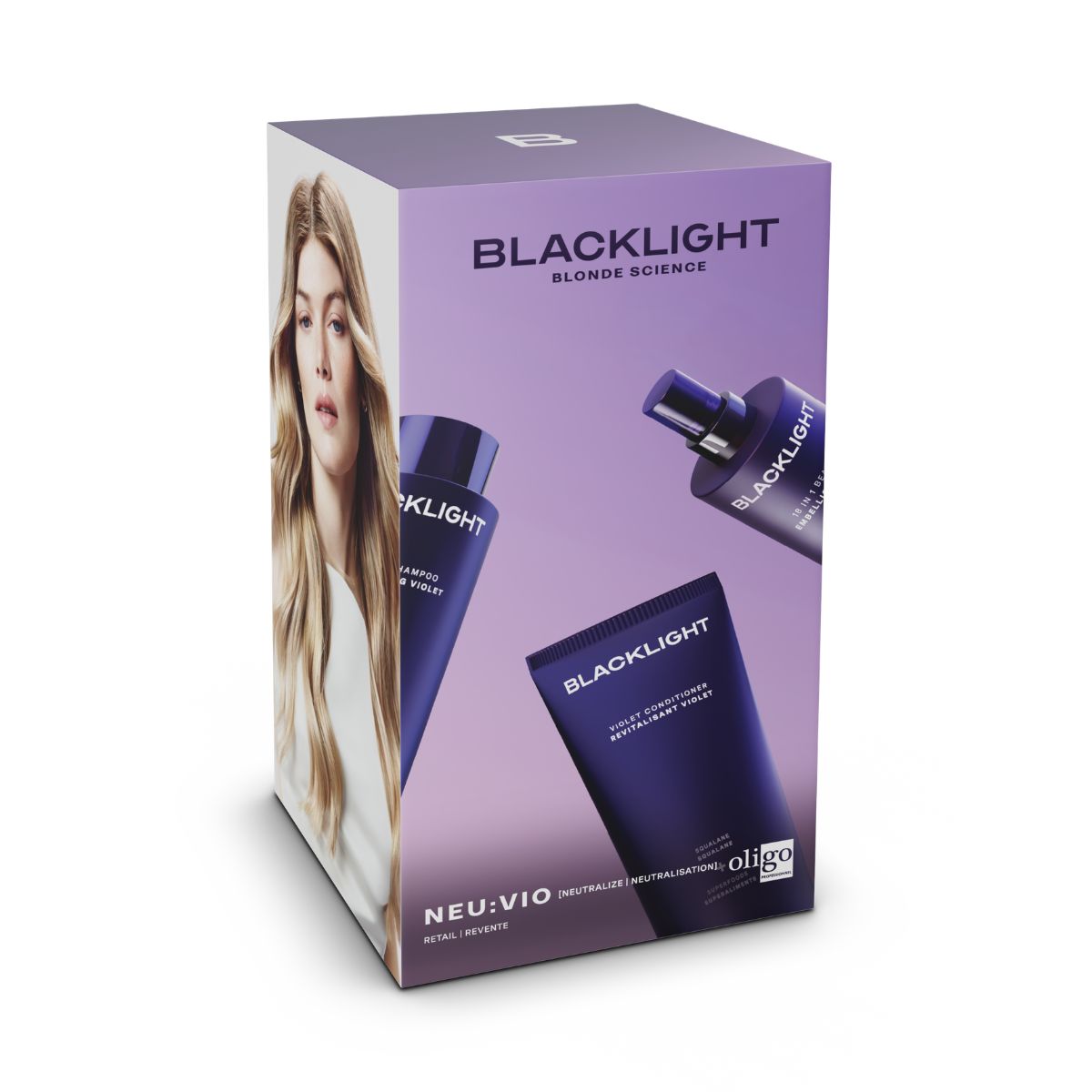 Image showing the Blacklight Blonde Science Violet Hair Kit